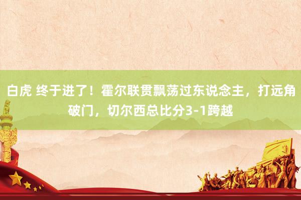 白虎 终于进了！霍尔联贯飘荡过东说念主，打远角破门，切尔西总比分3-1跨越